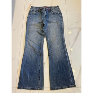 Liz Claiborne The Flare Jean‎ Womens 10 Blue Medium Wash Denim Cotton Mid Rise